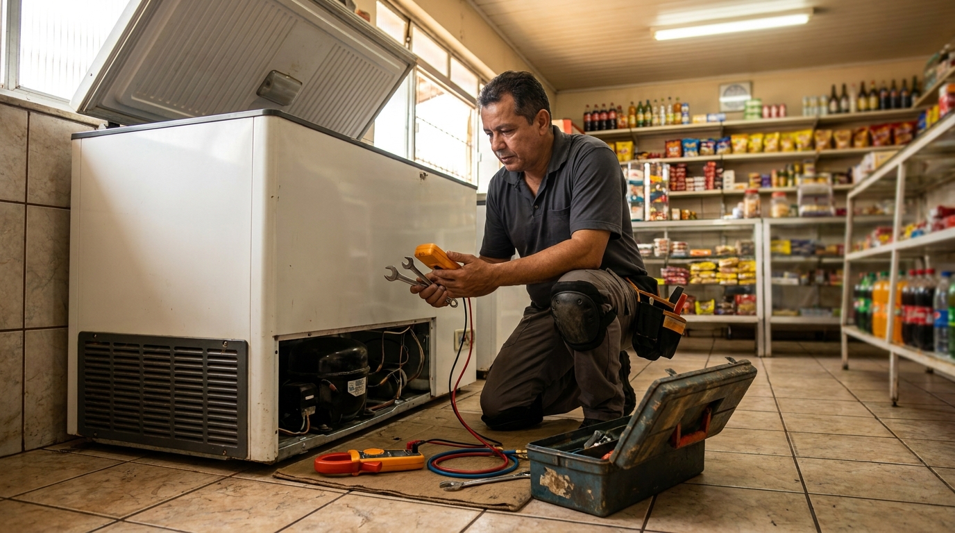 Técnico de conserto de freezer em residência em Porto Alegre‑RS
